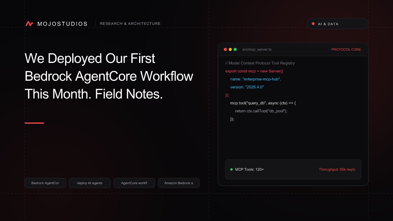 We Deployed Our First Bedrock AgentCore Workflow This Month. Field Notes.